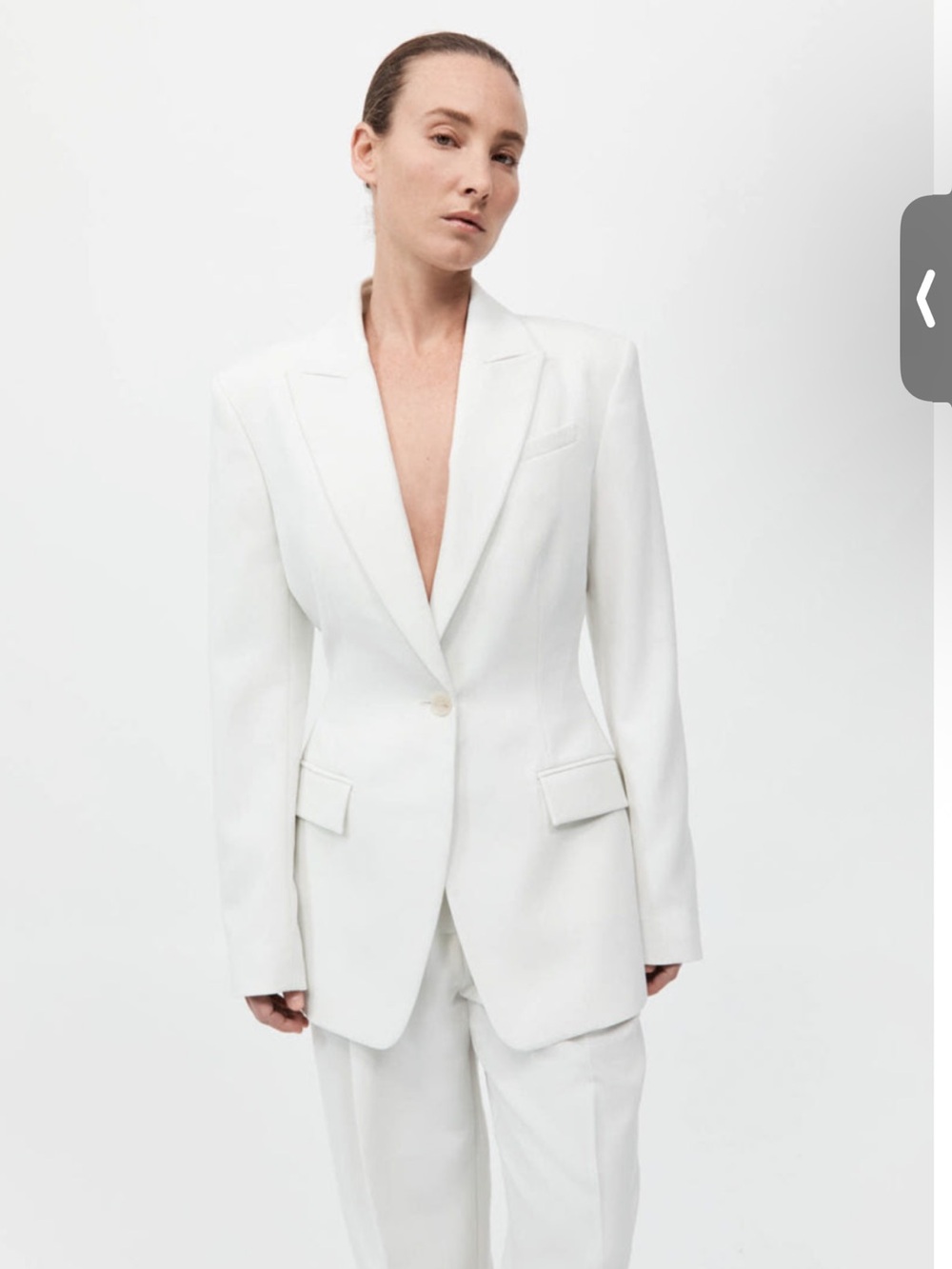 NEW ST AGNI Women’s White Single-Button Blazer